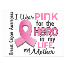 Pink For Hero In My Life 3 Mother Breast Cancer Post Cards
