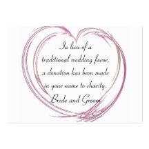 Pink Fractal Heart Flat Wedding Charity Favour Car Business Card