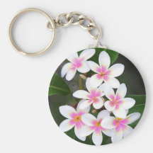 pink frangipani key chain