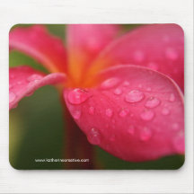 pink frangipani mouse pad