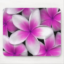 pink frangipani mousepads