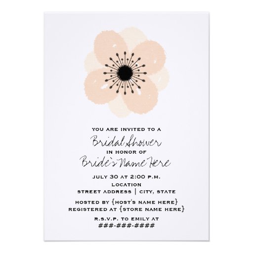Pink French Anemone Bridal Shower Invitation