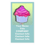 Pink Frosted CUPCAKE BUSINESS CARDS in Blue