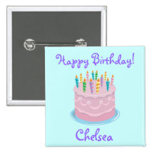 Pink Frosting Birthday Cake personalised