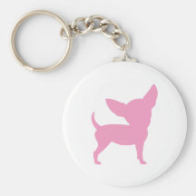 Pink Funny Chihuahua Keychain