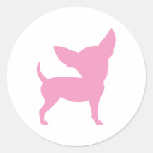 Pink Funny Chihuahua Round Stickers