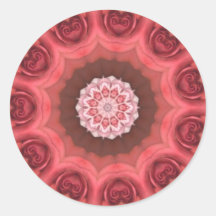 Pink Fuschia Rose Kaleidoscope Trippy Sticker