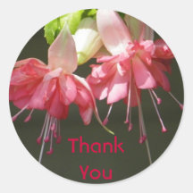 Pink Fuschia Thank You Stickers