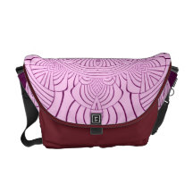 Pink Geometric Pattern Rickshaw Messenger Bag