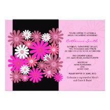 Pink Gerber Daisy Bridal Shower Invitation