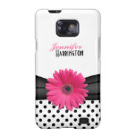 Pink Gerbera Daisy Polka Dot Samsung Galaxy Case