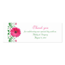 Pink Gerbera Daisy Special Occasion Favour Tags Business Card Templates