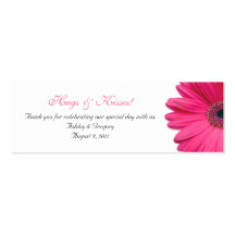 Pink Gerbera Daisy Special Occasion Favour Tags Business Card Template