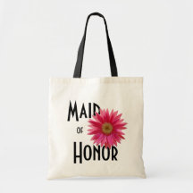 Pink Gerbera Daisy/ Wedding Canvas Bag