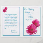 Pink Gerbera Daisy Wedding Program Full Colour Flyer