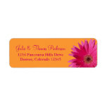 Pink Gerbera Daisy Wedding Return Address Labels