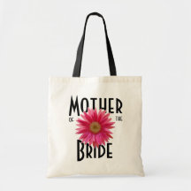 Pink Gerbera Daisy/ Wedding Tote Bags