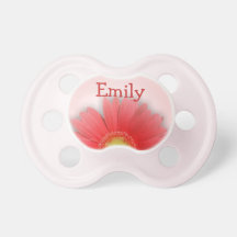 Pink Gerbera Personalised Pacifier