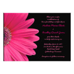 Pink Gerbera Wedding Invitation - Pink and Black