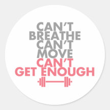 Pink "Get Enough" Round Stickers