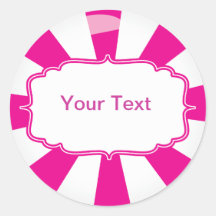 Pink Giant lollipop candy Buffet label Round Sticker