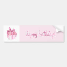 Pink Gift Birthday Bumper Sticker