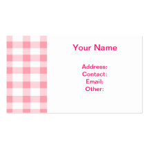 Pink Gingham Business Card