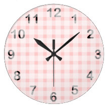 Pink Gingham Clocks