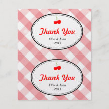 Pink gingham diy wedding gift bag hang tag flyer design