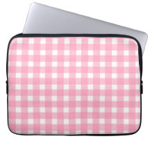 Pink Gingham Electronics Bag Computer Sleeve Case