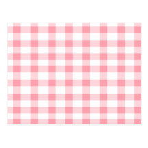 Pink Gingham Post Card