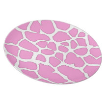 pink giraffe skin dinner plate