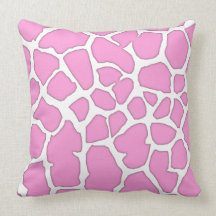 pink giraffe skin throw pillows