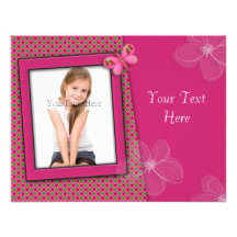 Pink Girly Photo Card Personalized Invite
