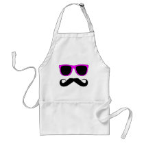 Pink Glasses Moustache Retro Aprons