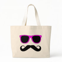 Pink Glasses Moustache Retro Bags