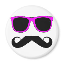 Pink Glasses Moustache Retro