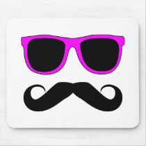 Pink Glasses Moustache Retro