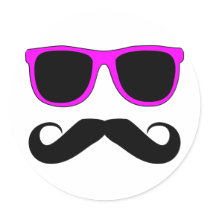 Pink Glasses Moustache Retro