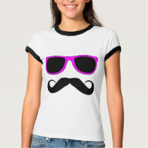 Pink Glasses Moustache Retro