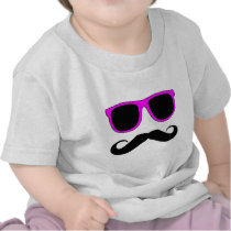 Pink Glasses Moustache Retro