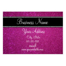 Pink glitter bling business card