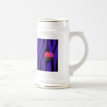 Pink glitter cupcake purple zebra stripes mugs