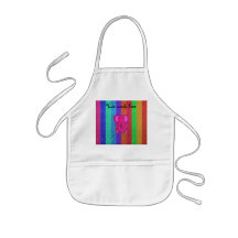 Pink glitter elephant with rainbow stripes aprons