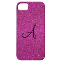 Pink glitter monogram case for the iPhone 5