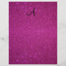 Pink glitter monogram flyer design
