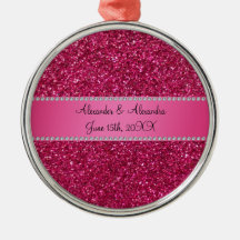 Pink glitter wedding favors christmas tree ornaments