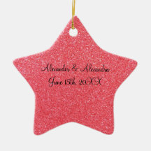 Pink glitter wedding favours christmas ornaments