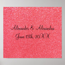 Pink glitter wedding favours posters