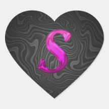 Pink Glittery Initial - S Stickers